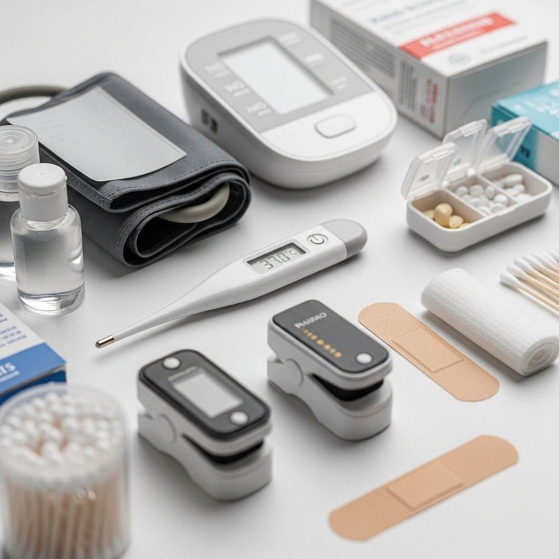 Health care products collection including digital thermometer and wellness devices
