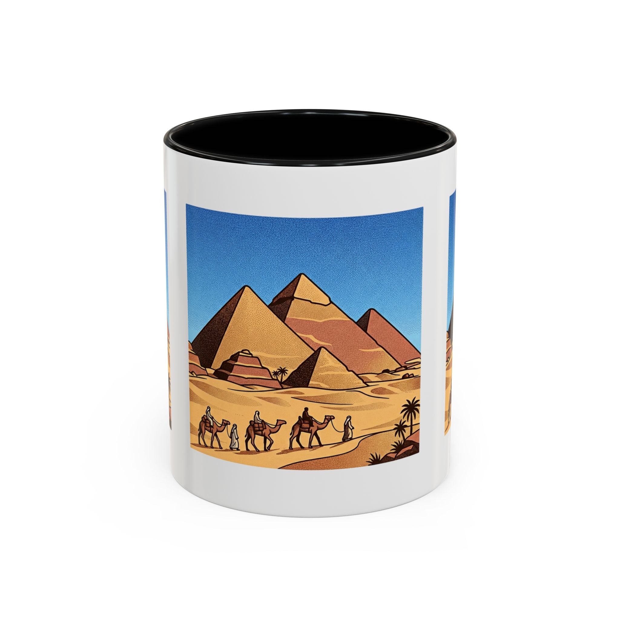Egypt Pyramids Coffee Mug – Vintage Desert Camel Caravan Accent Mug