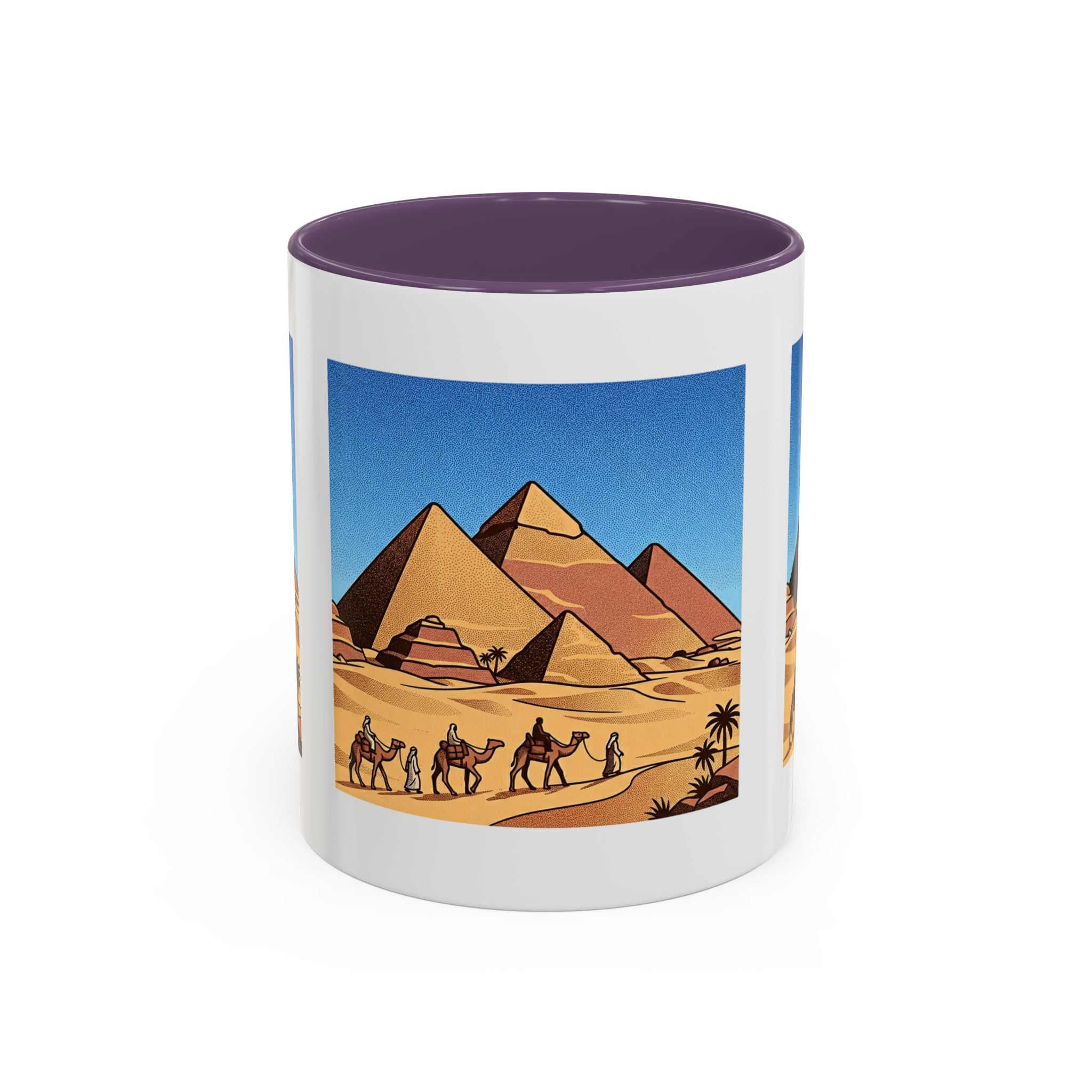 Egypt Pyramids Coffee Mug – Vintage Desert Camel Caravan Accent Mug