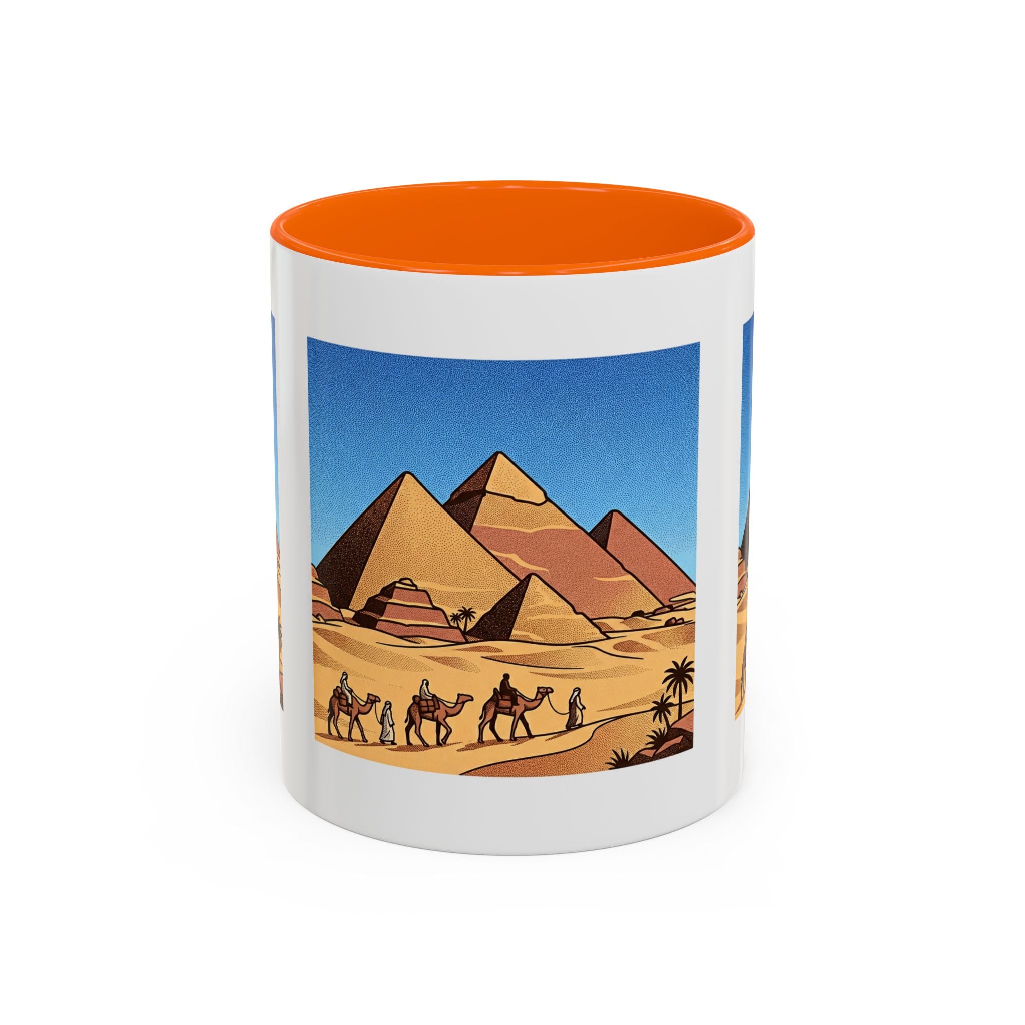 Egypt Pyramids Coffee Mug – Vintage Desert Camel Caravan Accent Mug
