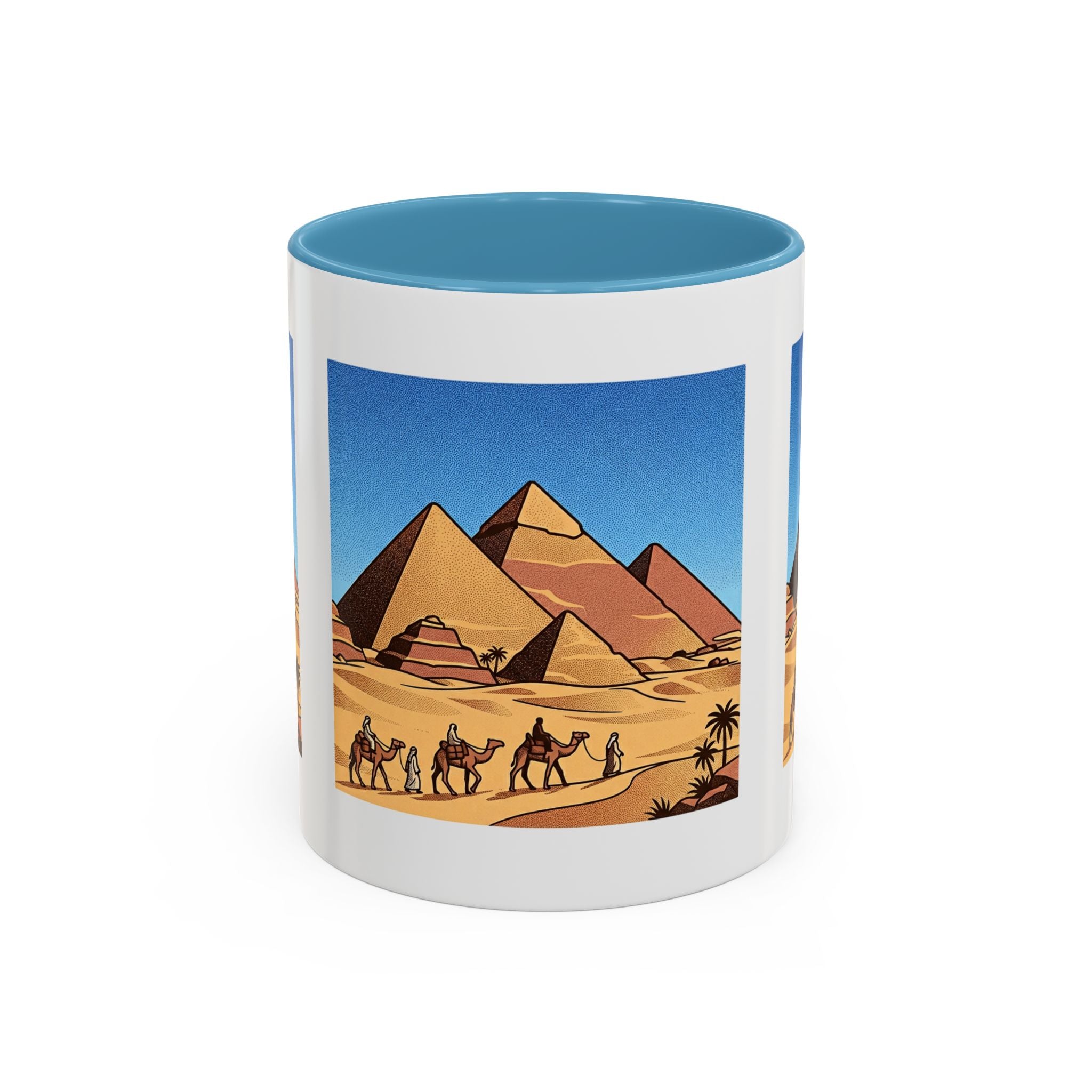 Egypt Pyramids Coffee Mug – Vintage Desert Camel Caravan Accent Mug
