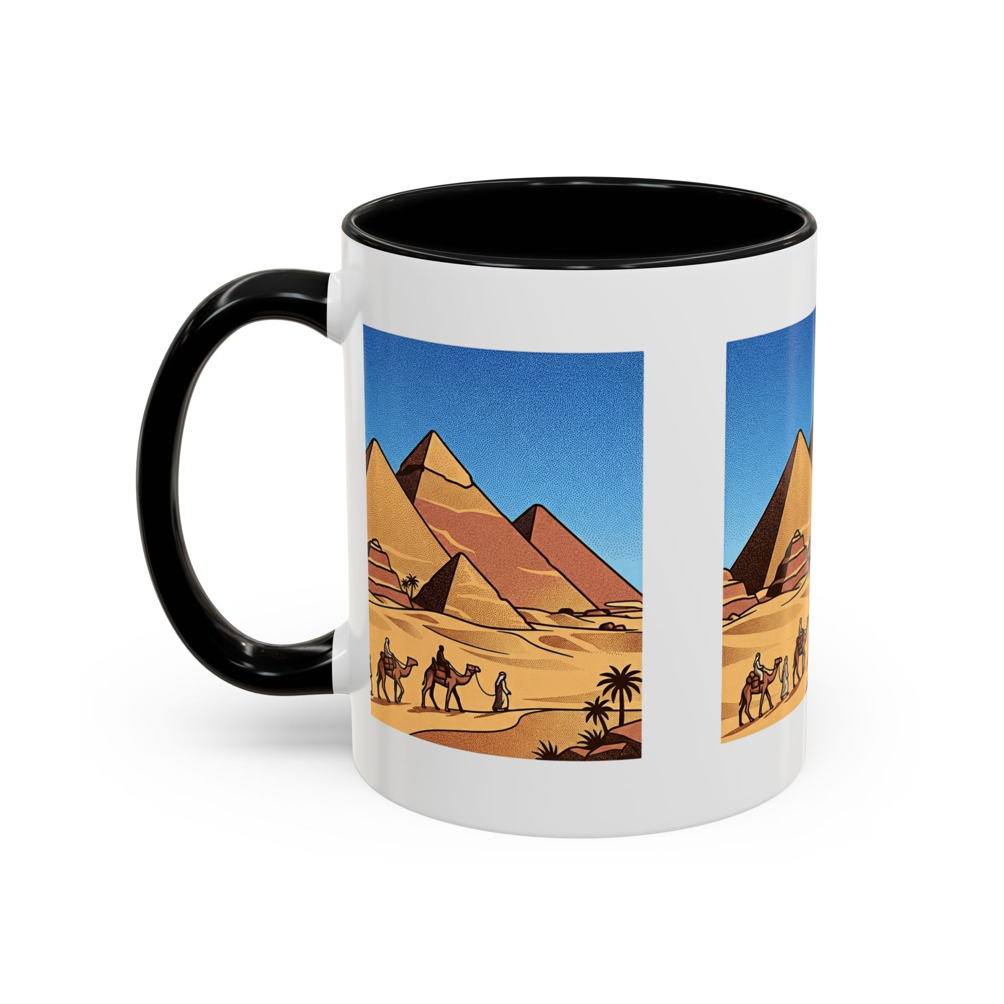 Egypt Pyramids Coffee Mug – Vintage Desert Camel Caravan Accent Mug