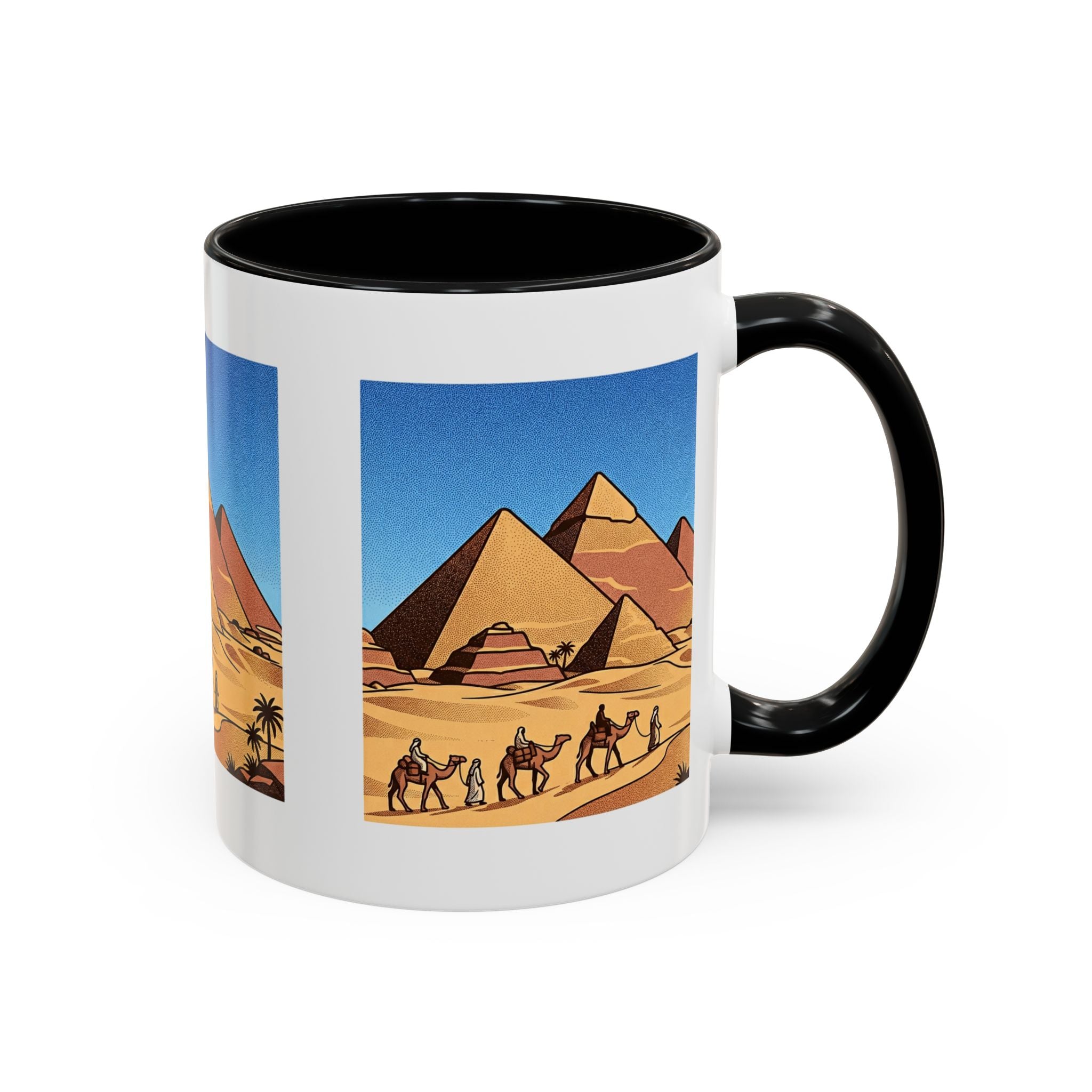 Egypt Pyramids Coffee Mug – Vintage Desert Camel Caravan Accent Mug