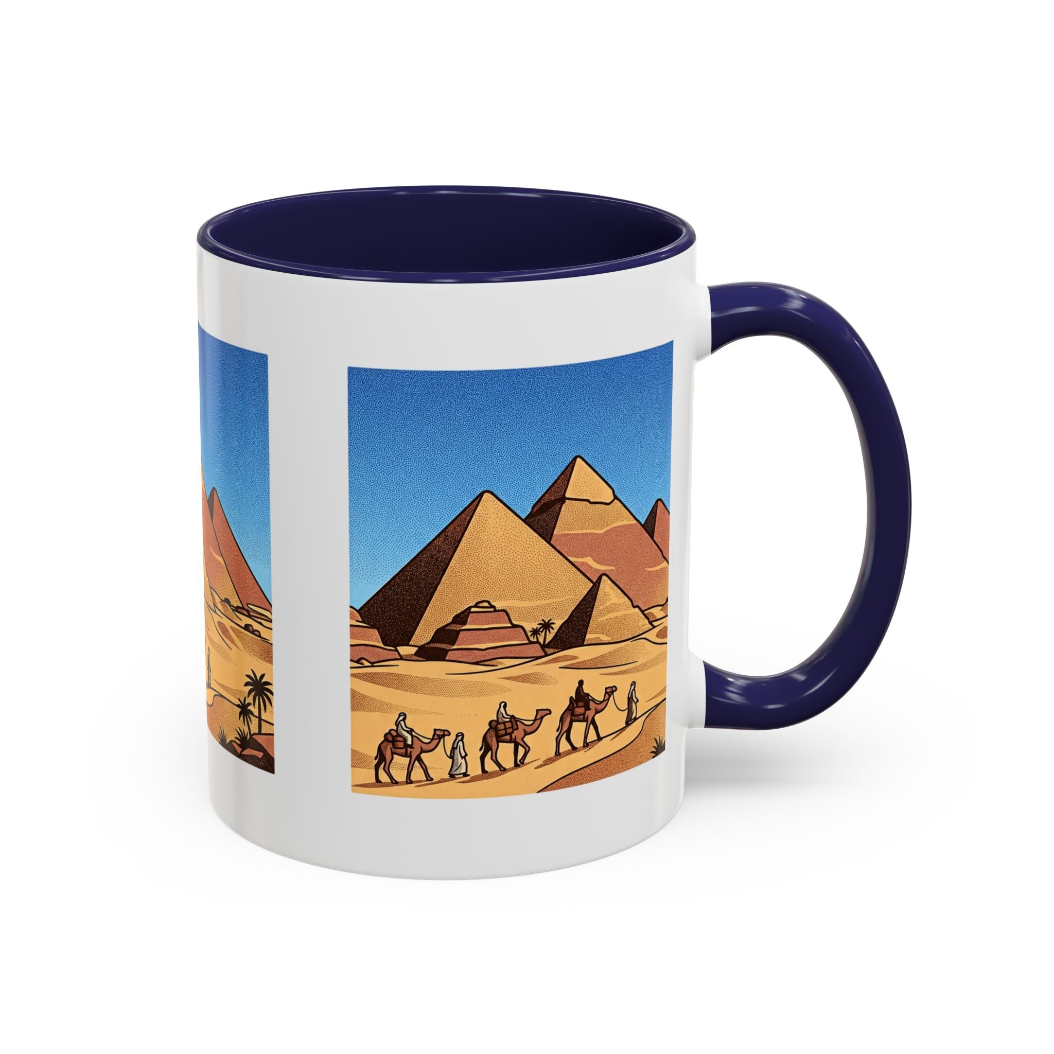 Egypt Pyramids Coffee Mug – Vintage Desert Camel Caravan Accent Mug