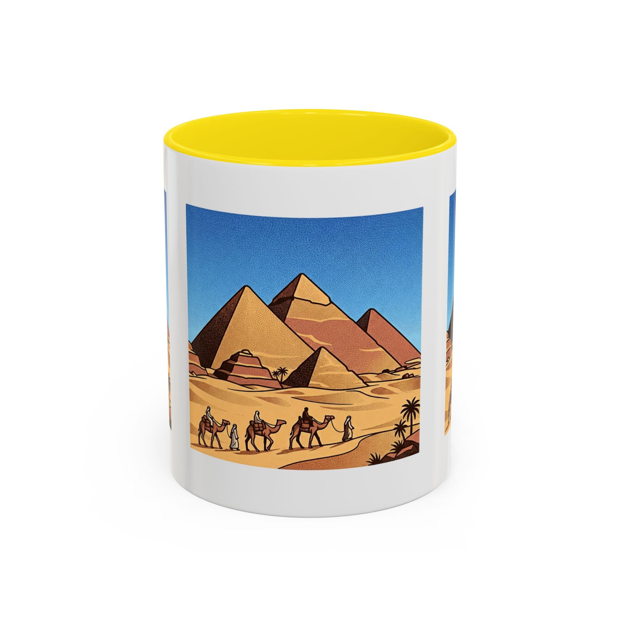 Egypt Pyramids Coffee Mug – Vintage Desert Camel Caravan Accent Mug
