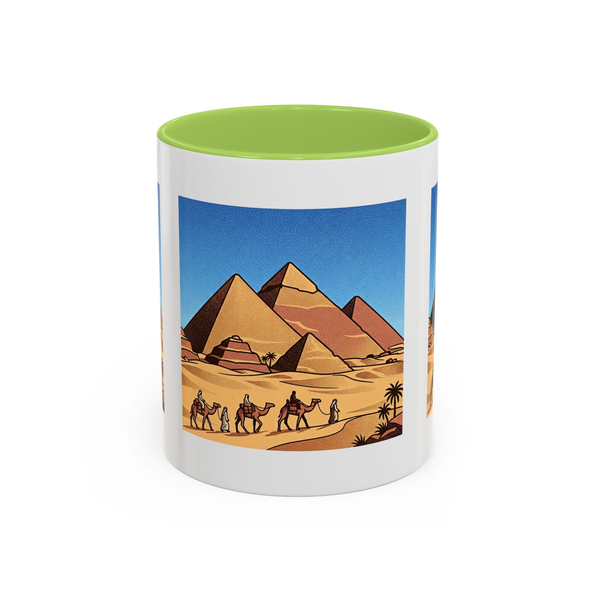 Egypt Pyramids Coffee Mug – Vintage Desert Camel Caravan Accent Mug