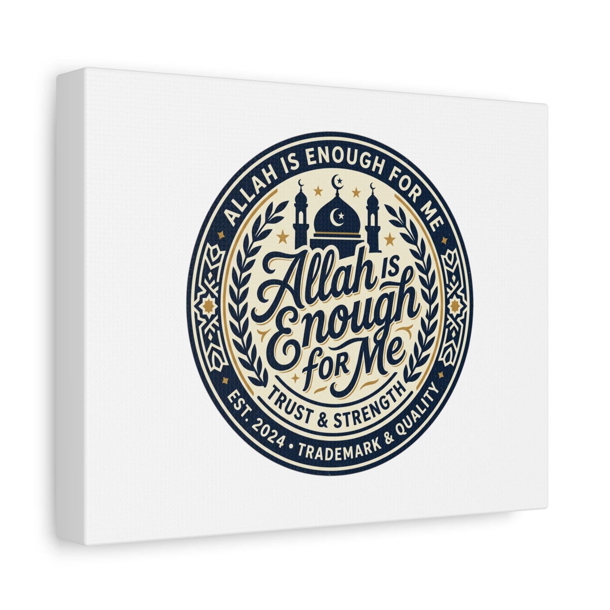 Allah Is Enough For Me Matte Canvas Wall Art — Islamic Faith Quote Stretched Print