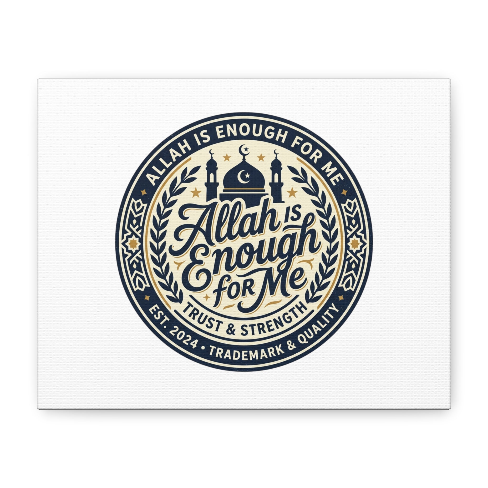 Allah Is Enough For Me Matte Canvas Wall Art — Islamic Faith Quote Stretched Print