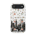 Floral Cityscape Tough Phone Case — Pink Blossom Urban Protective Cover