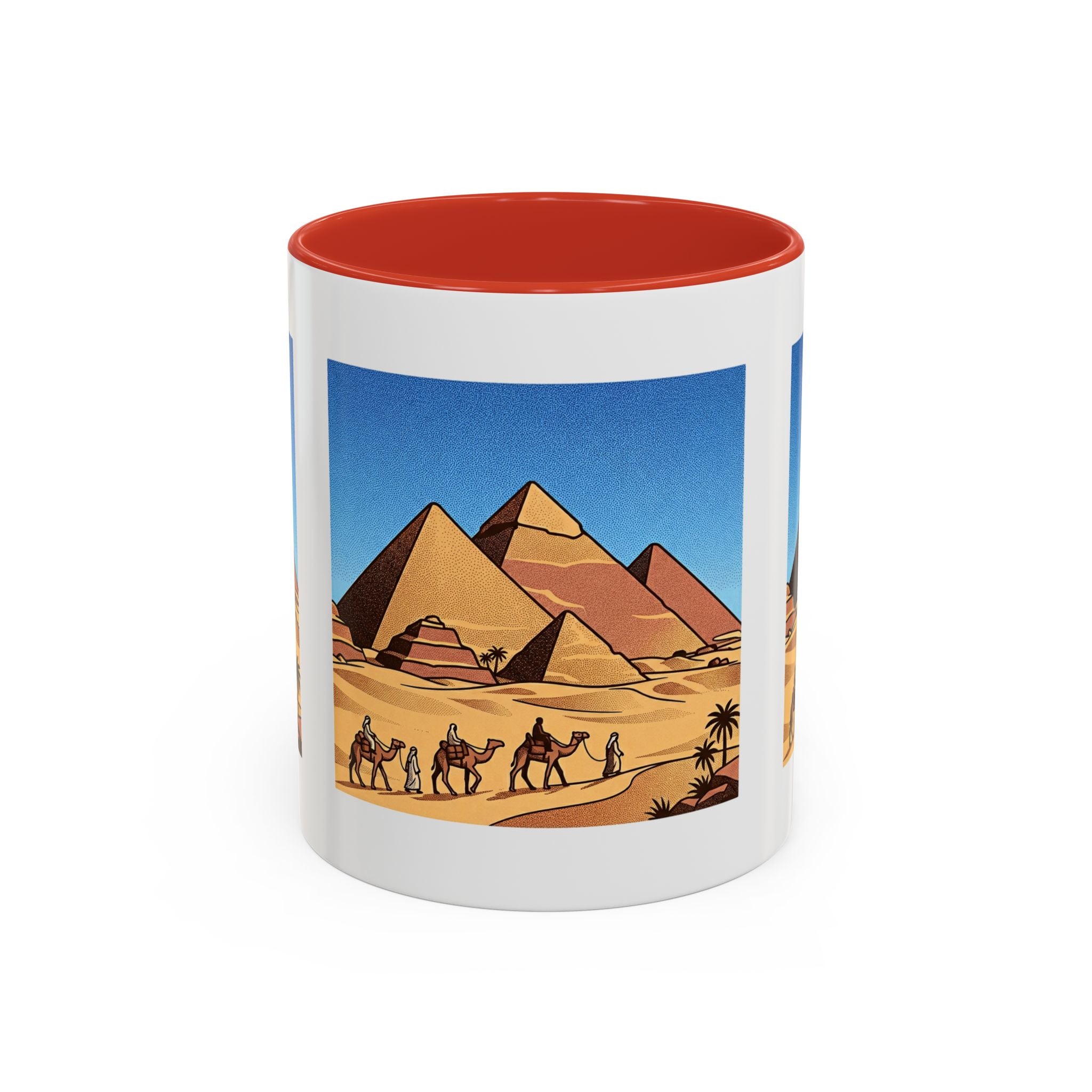 Egypt Pyramids Coffee Mug – Vintage Desert Camel Caravan Accent Mug