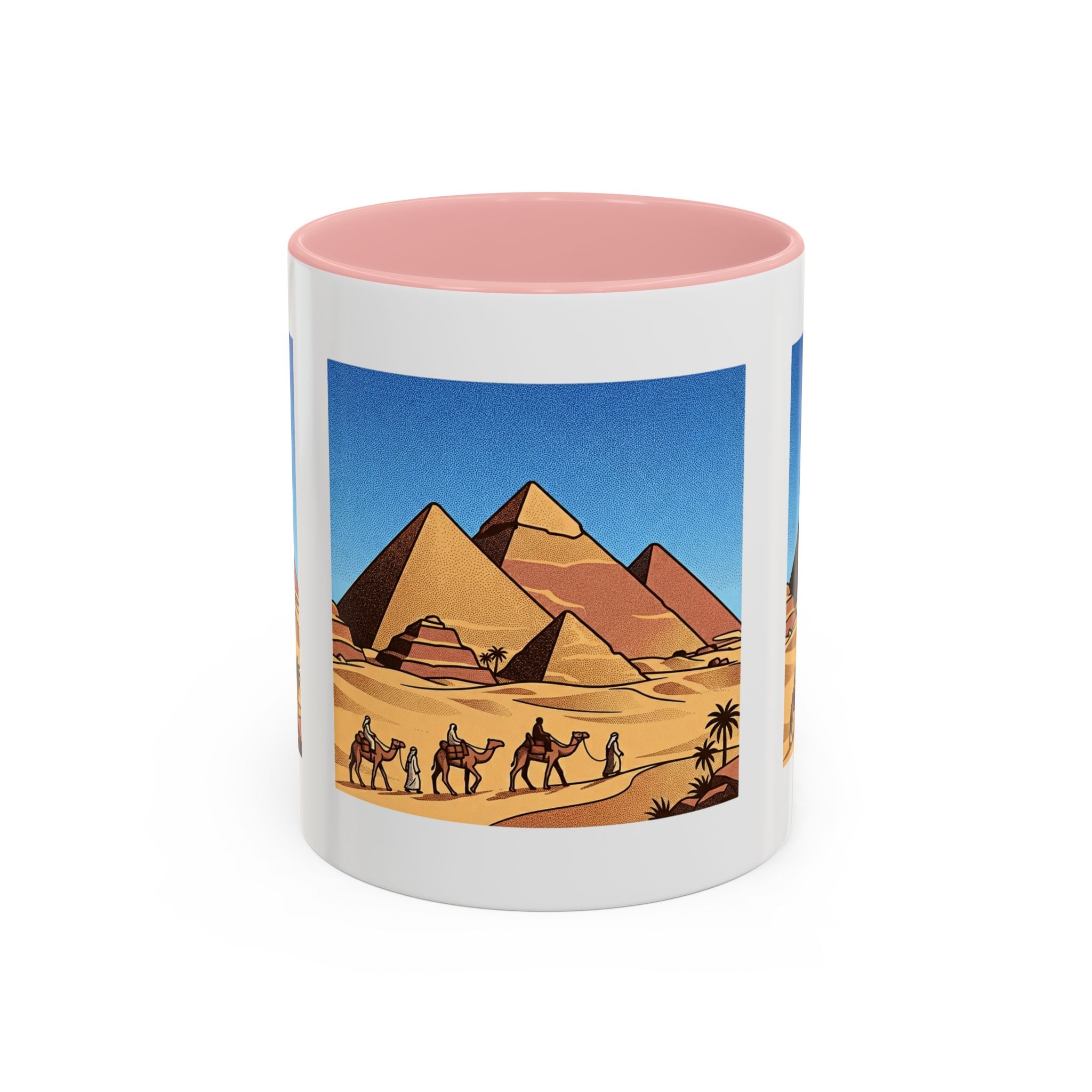 Egypt Pyramids Coffee Mug – Vintage Desert Camel Caravan Accent Mug