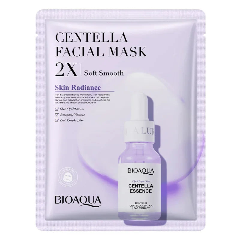 10pcs Centella Collagen Face Mask Moisturizing Refreshing Sheet Masks Hyaluronic Acid Facial Anti-Wrinkle  Anti-aging Mask