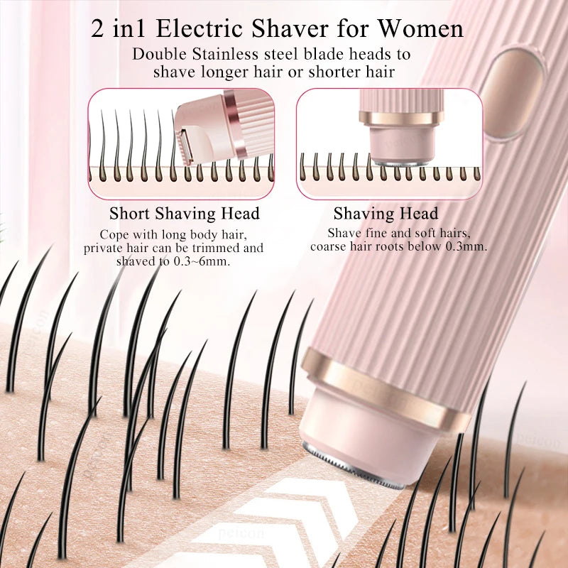 Women's Portable Electric Shaver Body Hair Trimmer Painless Epilator for Whole Body Flawless Shaving Skin Care Device