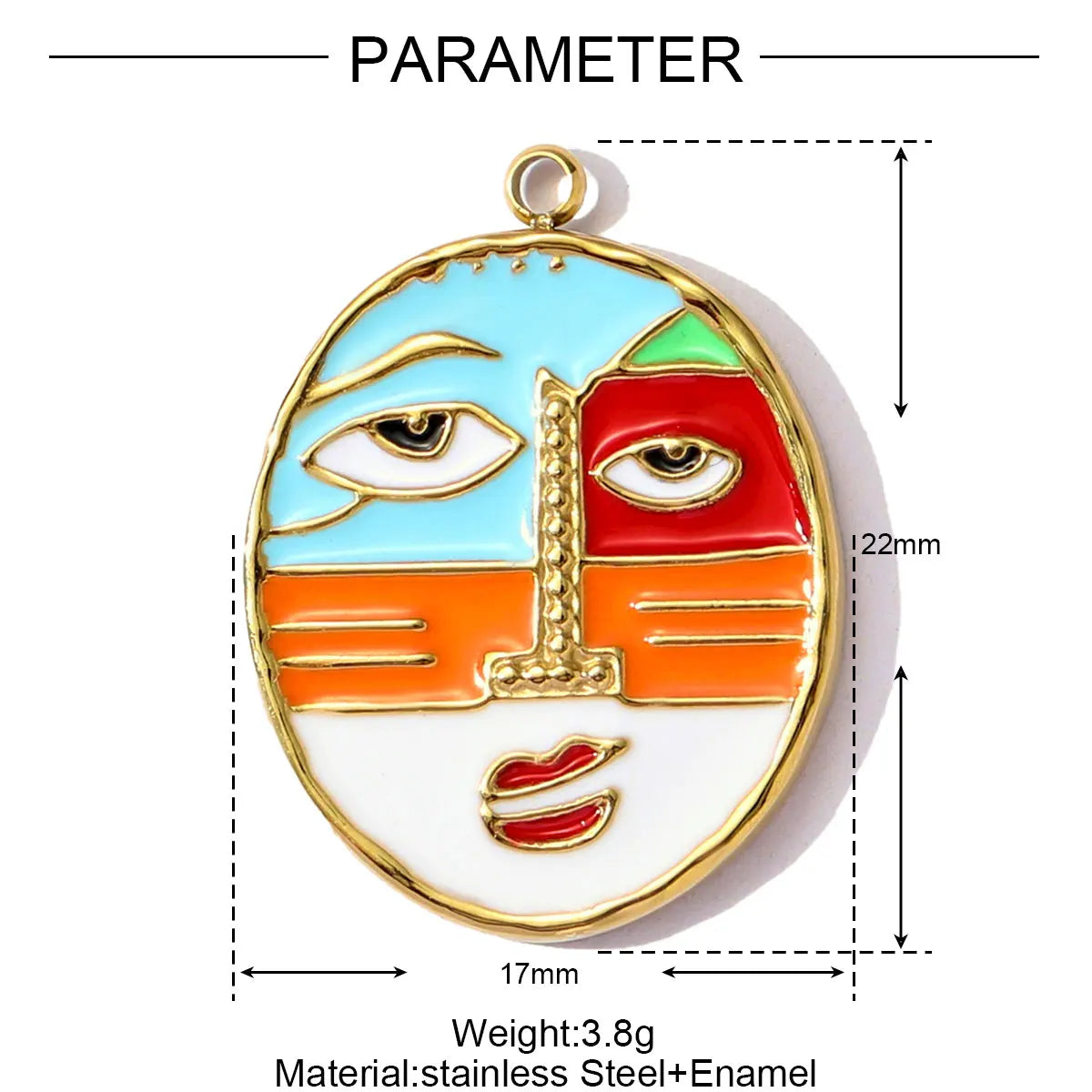 3pcs/Lot Cross Human Face Mask Stainless Steel Horseshoe teeth Pendants for Women DIY Jewelry Necklace Making Charms