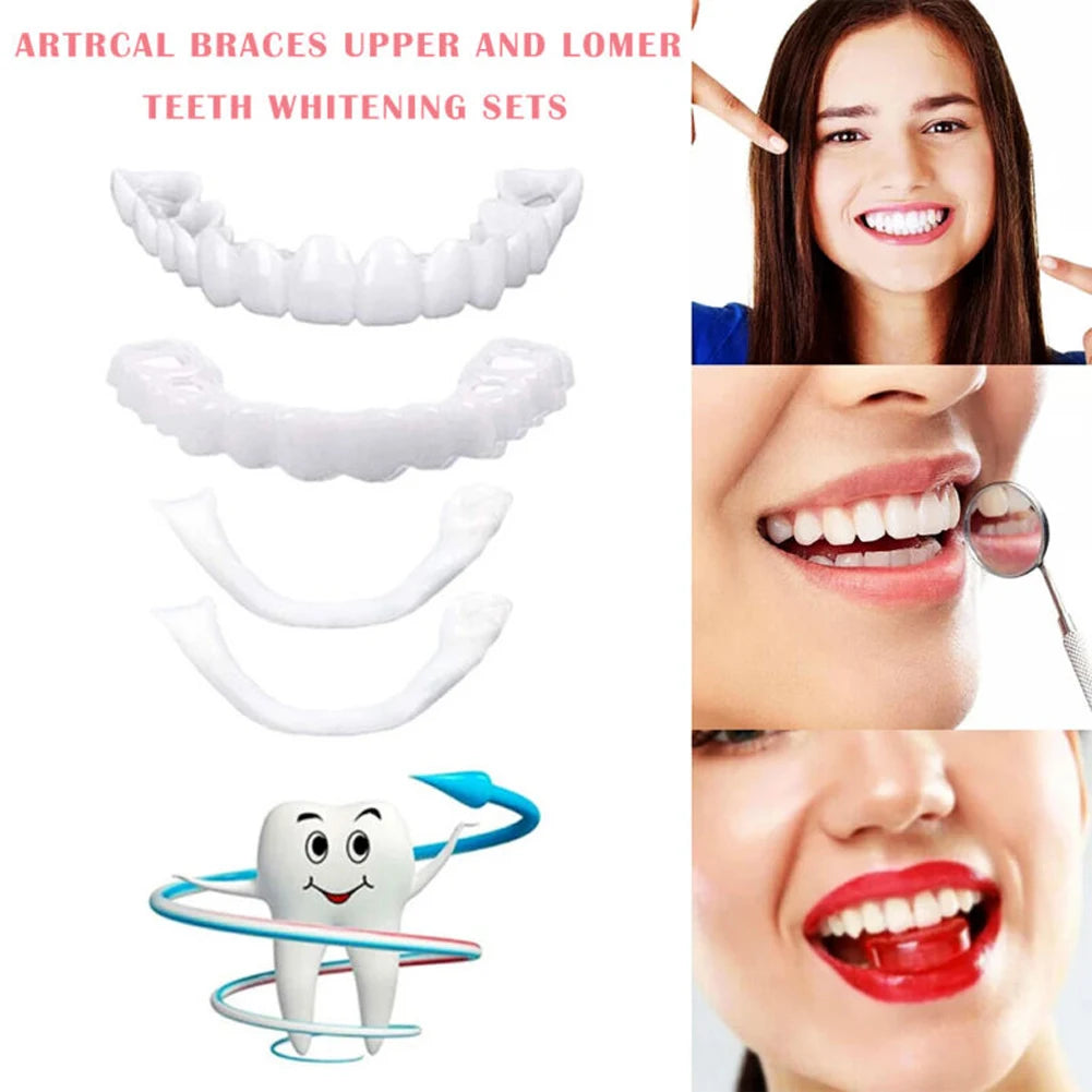 Snap-On Smile Teeth Cover – Instant Whitening Cosmetic Denture (2 Pairs)