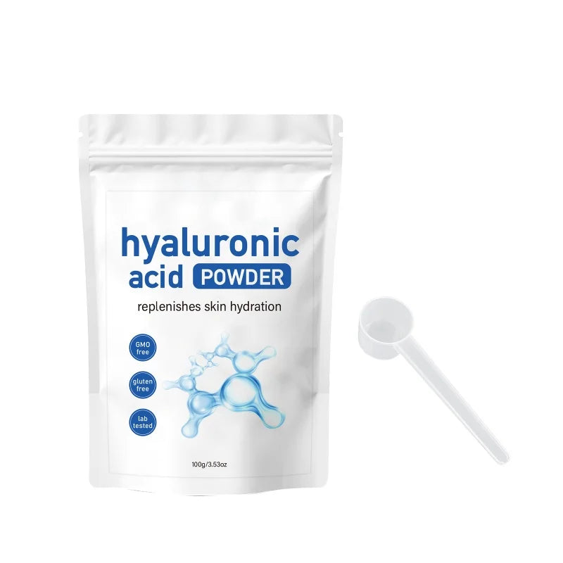 Anti-Aging HA Mask Powder 100g - With tweezers, deep hydration collagen boost. Wrinkle reducing facial care treatment formula.