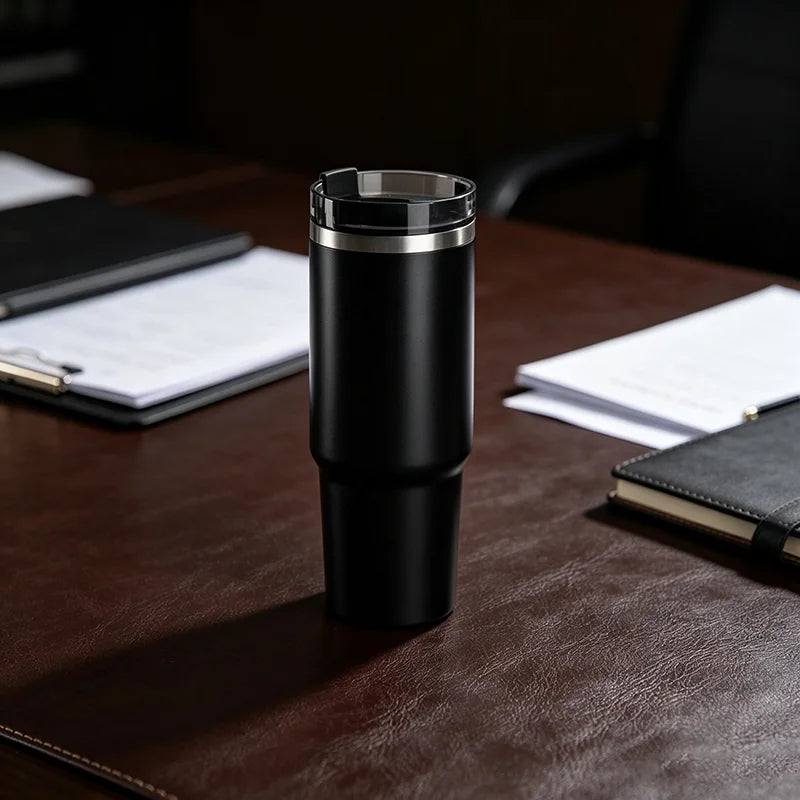 Anti-Leak Vacuum Insulated Mug | Stainless Steel Cup With Straw For Daily & Outdoor
