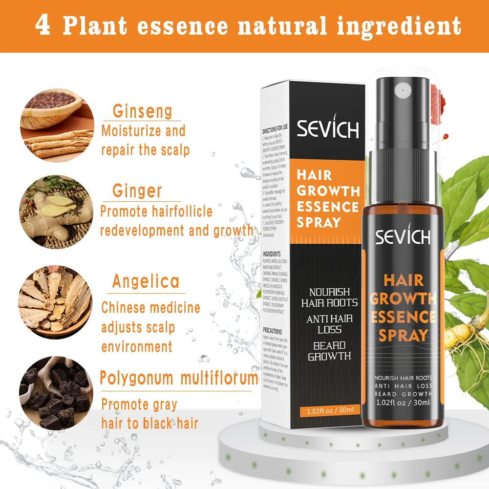 Natural Ginger Hair Growth Essence Oil 30ml Anti Alopecia Dense Regrowth Sprayer Powerful Hair Growth Serums Hair Loss Products