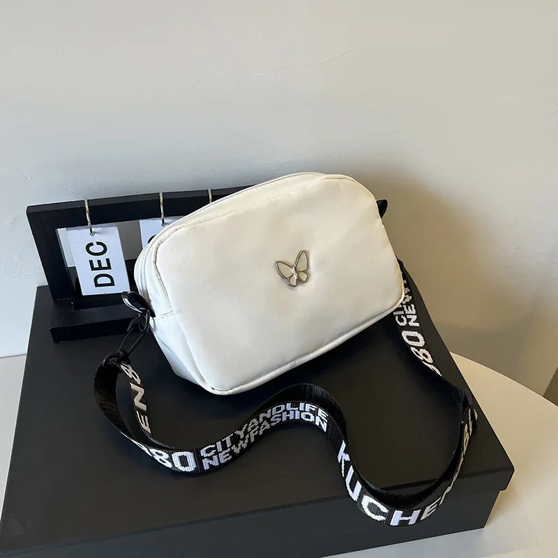 New Fashion Women Crossbody Bags Makeup Bag Women Trend Lingge Embroidery Camera Shoulder Bag Design Nylon Small Messenger Bag
