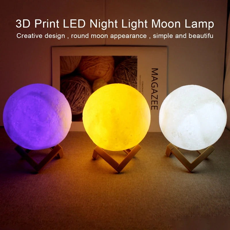 Moon Lamp 3D LED Night Light – Galaxy Moon Light for Bedroom & Gift
