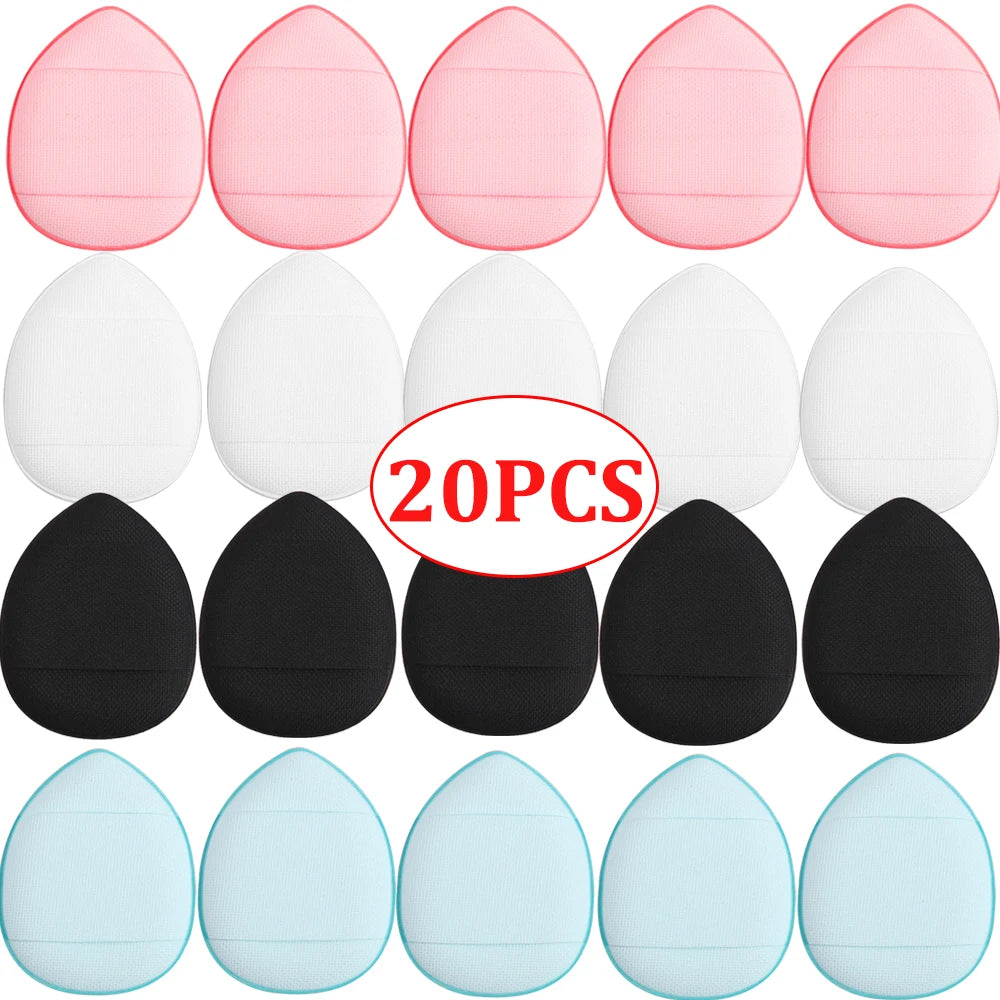 20pcs Mini Finger Air Cushion Puffs Professional Detail Cosmetic Sponge Puff Concealer Wet Dry Use Liquid Foundation Beauty Tool