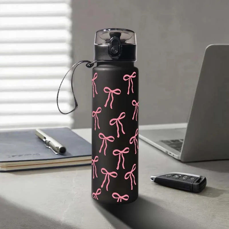 Fashion Line Bow 750ml-BWBD/25.4 OZ Bottle - Leak-Proof, Portable Drinkware, Durable Outdoor Sports Mug Cup