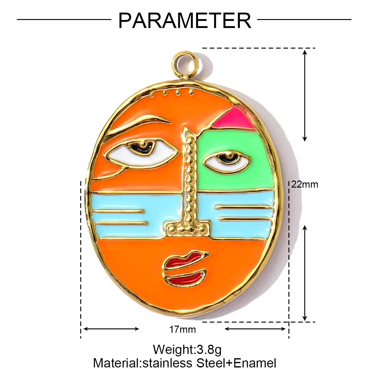 3pcs/Lot Cross Human Face Mask Stainless Steel Horseshoe teeth Pendants for Women DIY Jewelry Necklace Making Charms