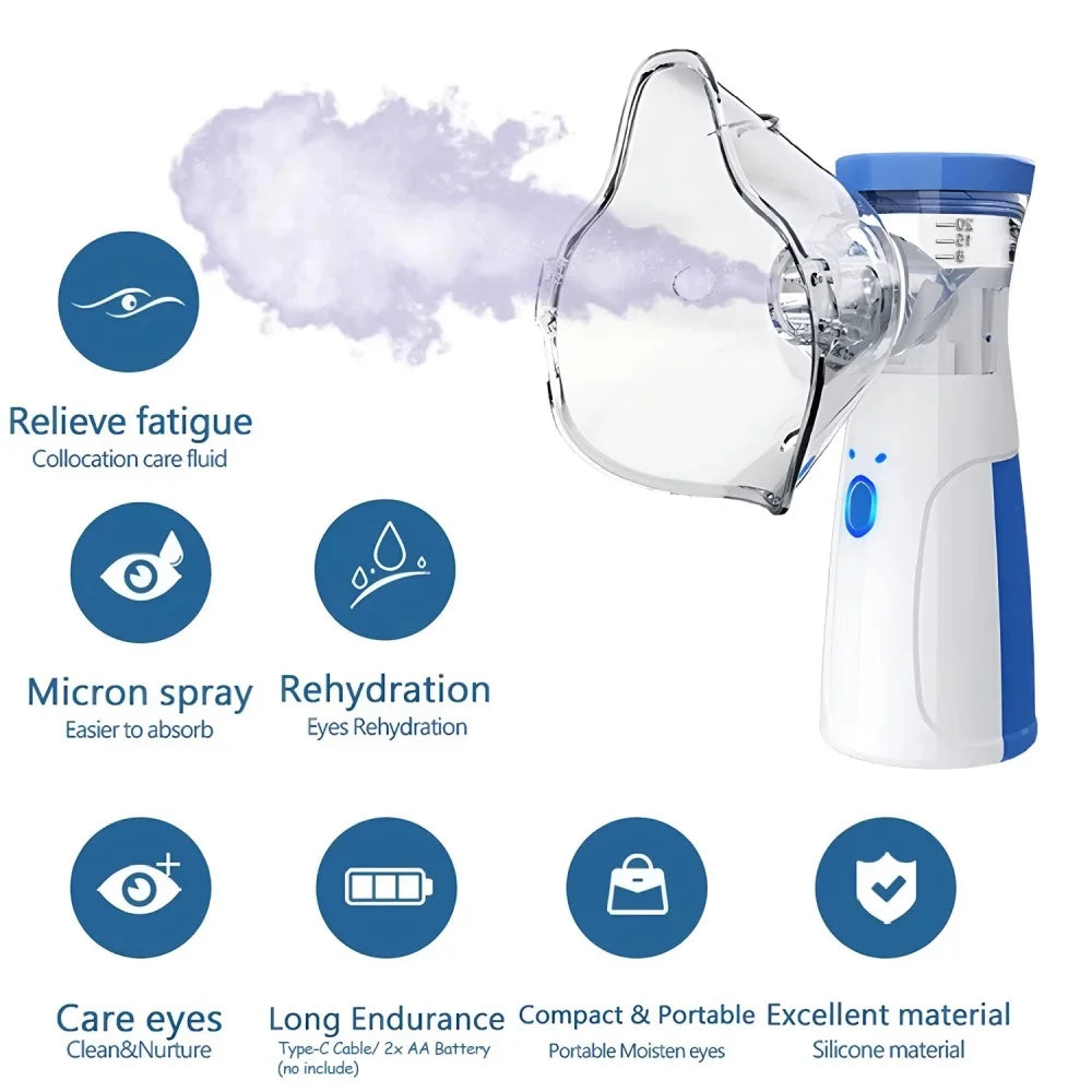 Mini Rechargeable Facial Steamer Silent Mesh Nebulizer Handheld Portable Humidifier for Face Rehydration Skin Care Tool