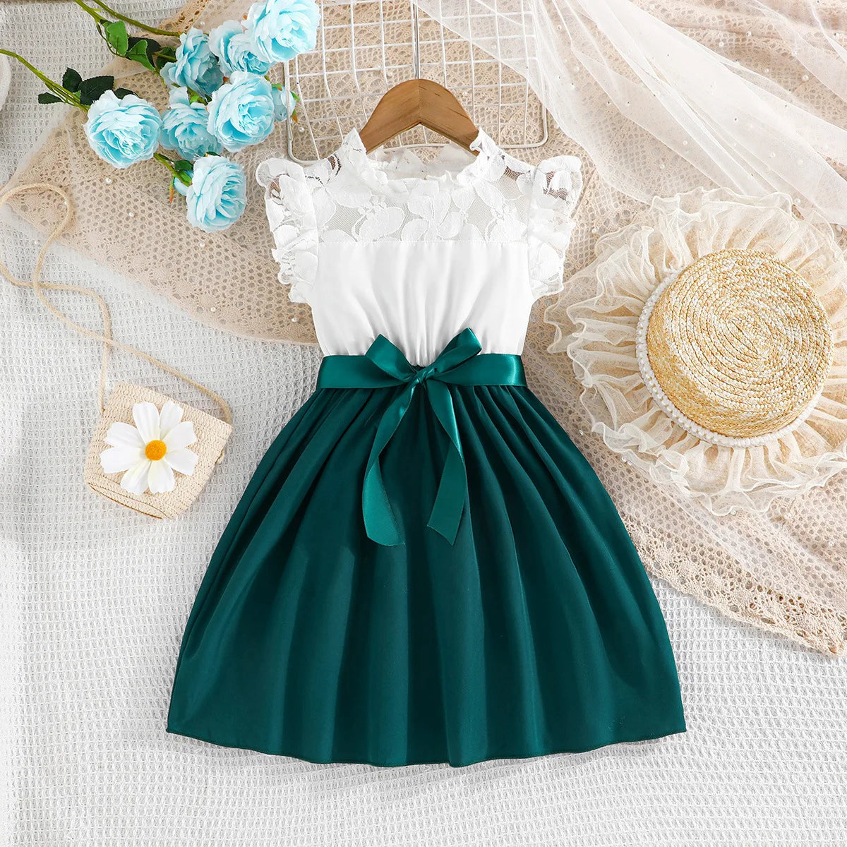 Baby Girls Sleeveless Dresses Summer Birthday Party Princess Dress 4-7 Years