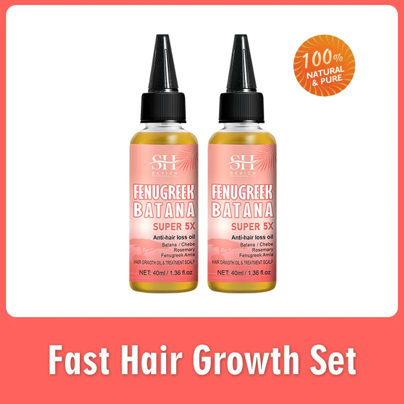 Naturals Anti-Hair Loss Oil Super 5x set African fast hair growth Chebe Batana oil butter  Fenugreek hair regrowth treatment