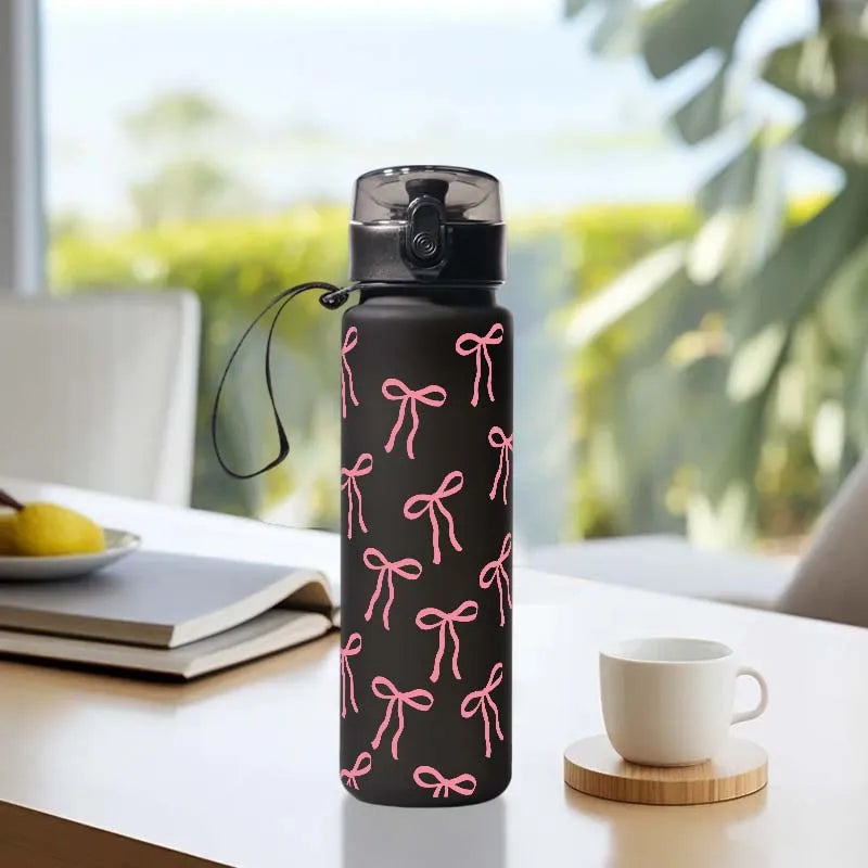 Fashion Line Bow 750ml-BWBD/25.4 OZ Bottle - Leak-Proof, Portable Drinkware, Durable Outdoor Sports Mug Cup
