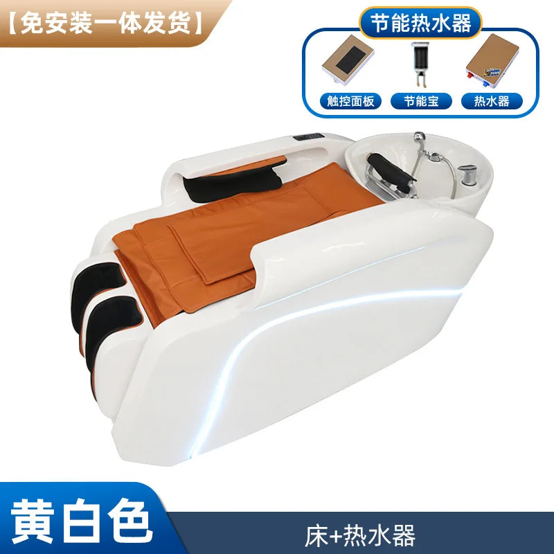 High-end Hair Salon Intelligent Electric Massage Shampoo Bed Barber Shop Special Water Circulation Fumigation Head Treatment Hai