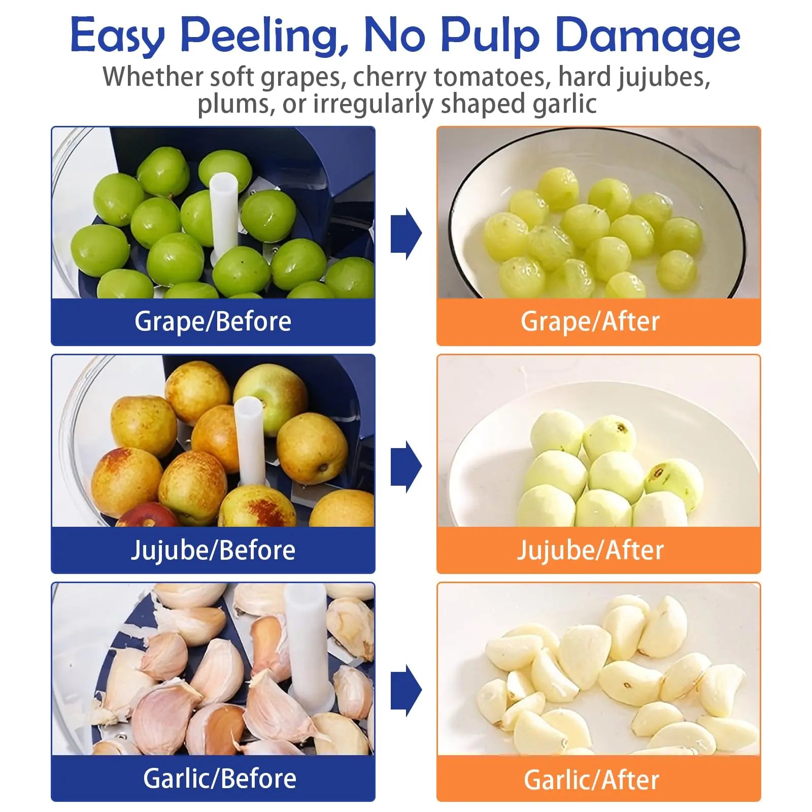 Automatic Electric Grape Peeler Machine – Automatic Fruit Skin Remover for Easy Kitchen Prep