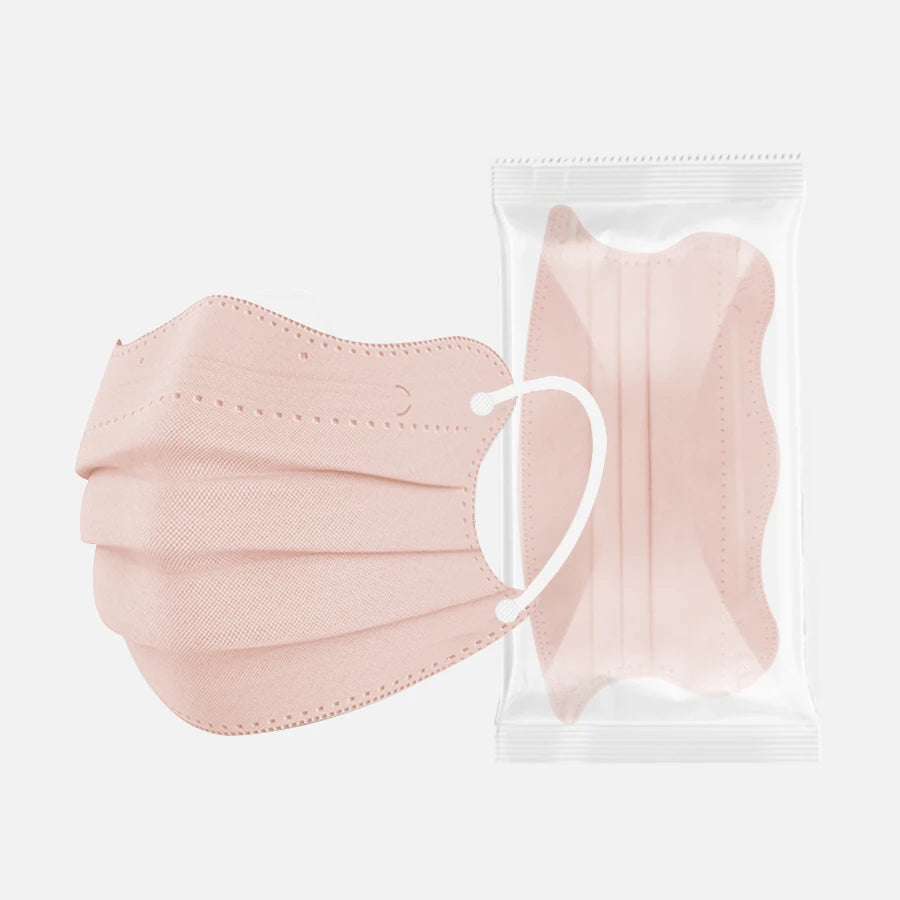 1-100pcs Disposable Face Mask Individually Wrapped 3 Layer Morandi Color Protective Anti Dust Face Cover Fashion Shape Design M