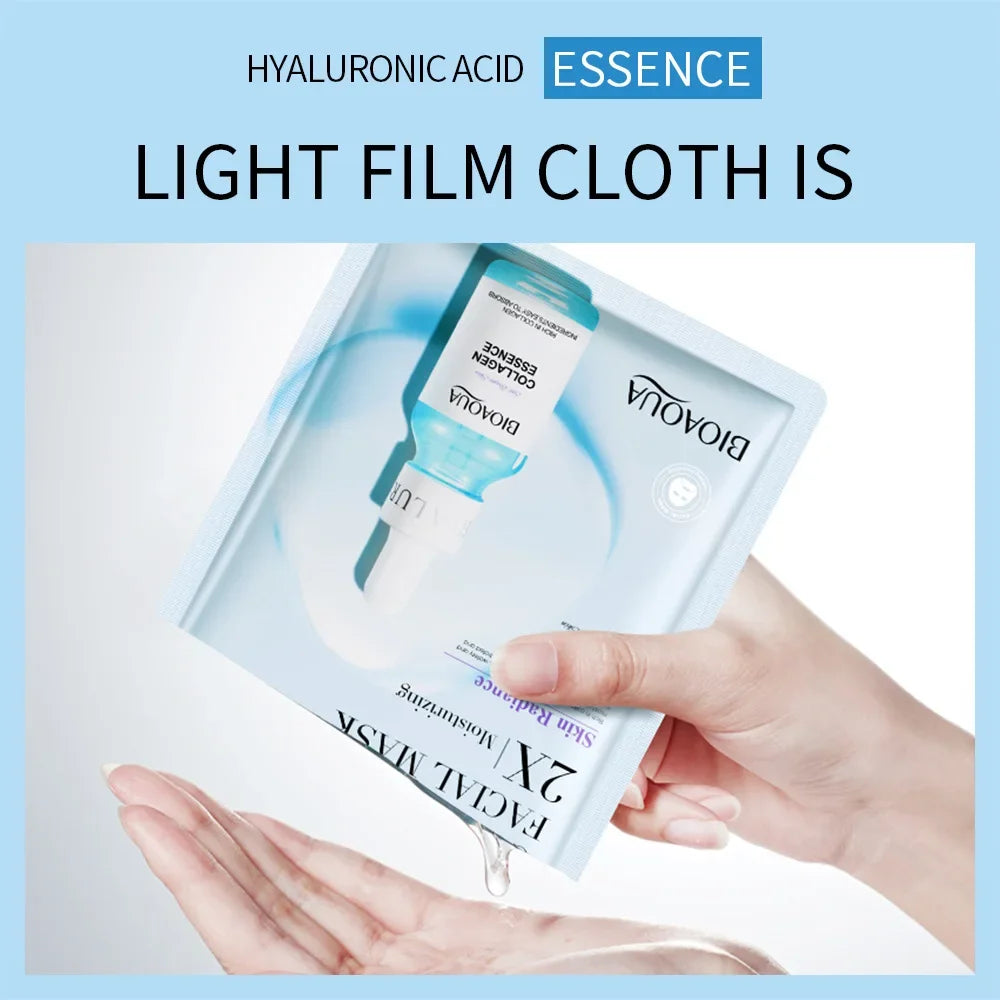 10pcs Centella Collagen Face Mask Moisturizing Refreshing Sheet Masks Hyaluronic Acid Facial Anti-Wrinkle  Anti-aging Mask