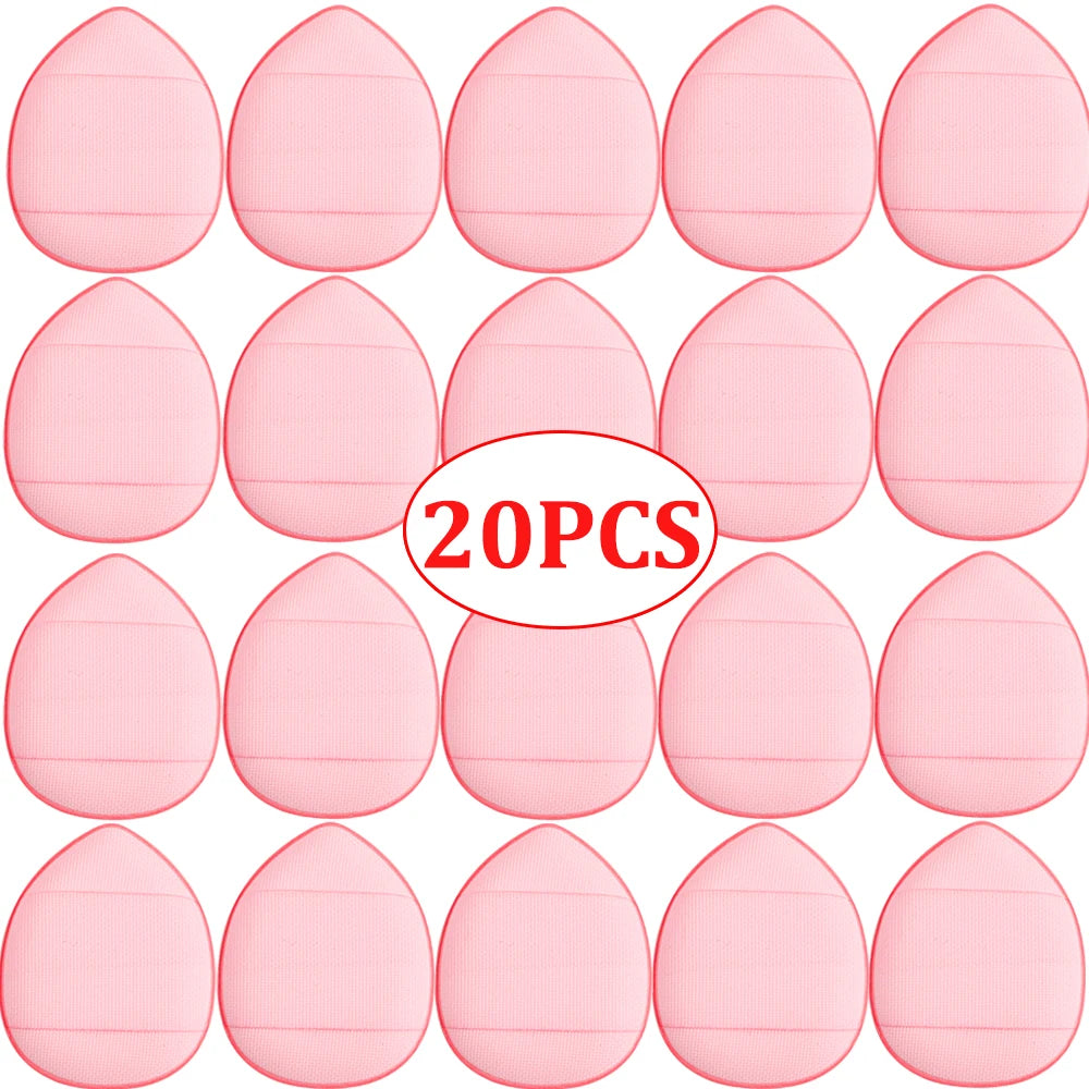 20pcs Mini Finger Air Cushion Puffs Professional Detail Cosmetic Sponge Puff Concealer Wet Dry Use Liquid Foundation Beauty Tool