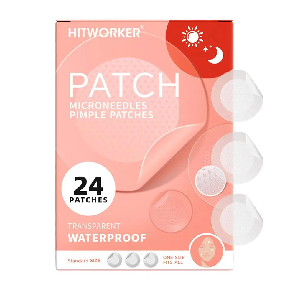24PCS Microneedle Acne Patch Painlessly Penetrate Acne Patches Blemishes Pimples Covering Patch Daily Unisex Skincare Ultra-fine