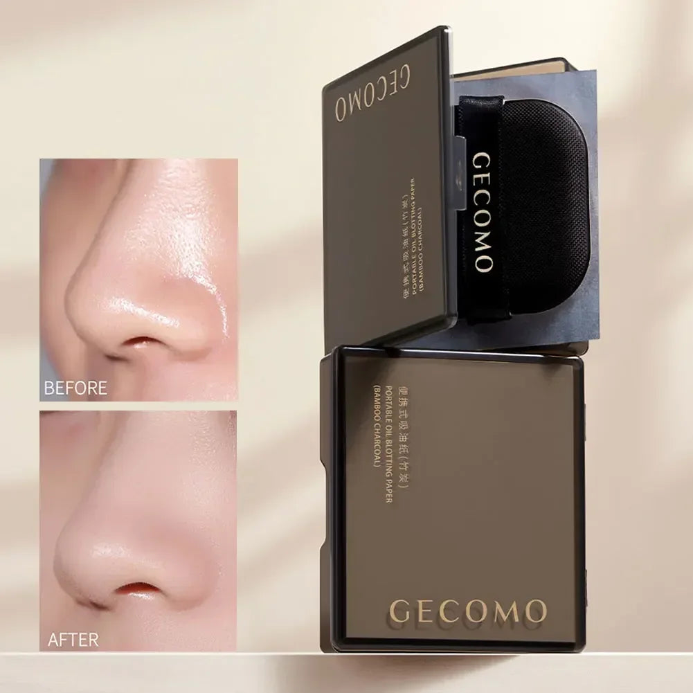 100Pcs Women Face Oil Absorbing Paper with Mirror Case Makeup Beauty Tool Facial Tissue Rose Oil Absorbing Facial Paper