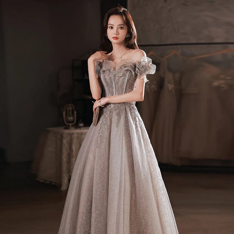 DongCMY Luxury Evening Dresses 2026 New Backless Formal Special Party Silver Glitter Gala Dress Sequined For Women Customized