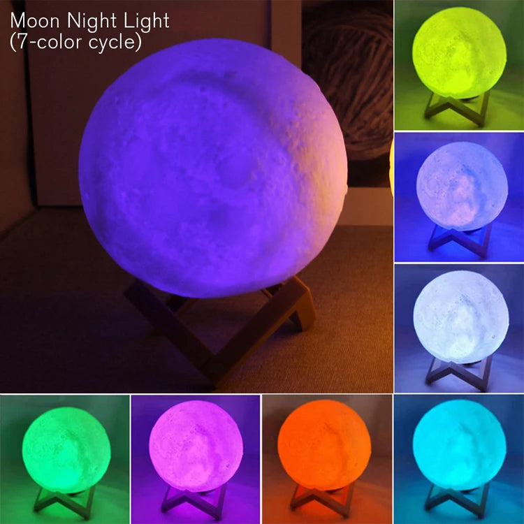 Moon Lamp 3D LED Night Light – Galaxy Moon Light for Bedroom & Gift
