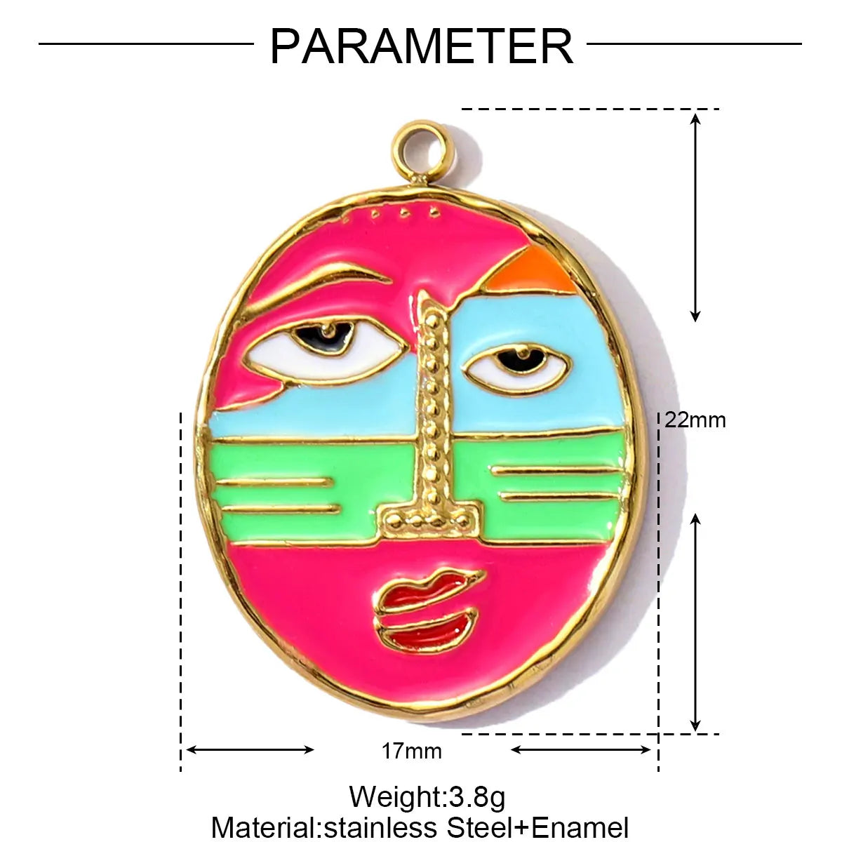 3pcs/Lot Cross Human Face Mask Stainless Steel Horseshoe teeth Pendants for Women DIY Jewelry Necklace Making Charms