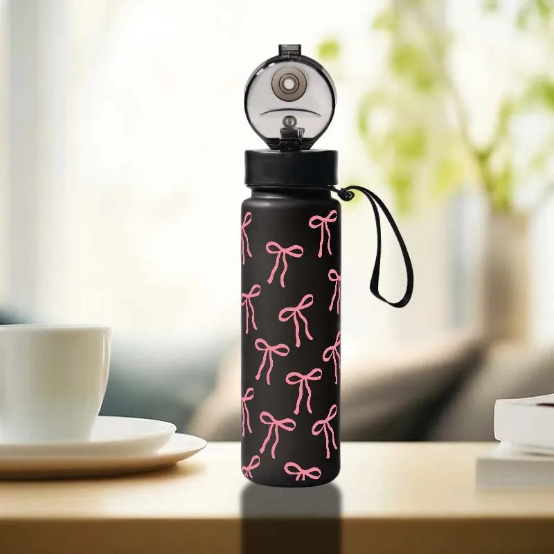 Fashion Line Bow 750ml-BWBD/25.4 OZ Bottle - Leak-Proof, Portable Drinkware, Durable Outdoor Sports Mug Cup