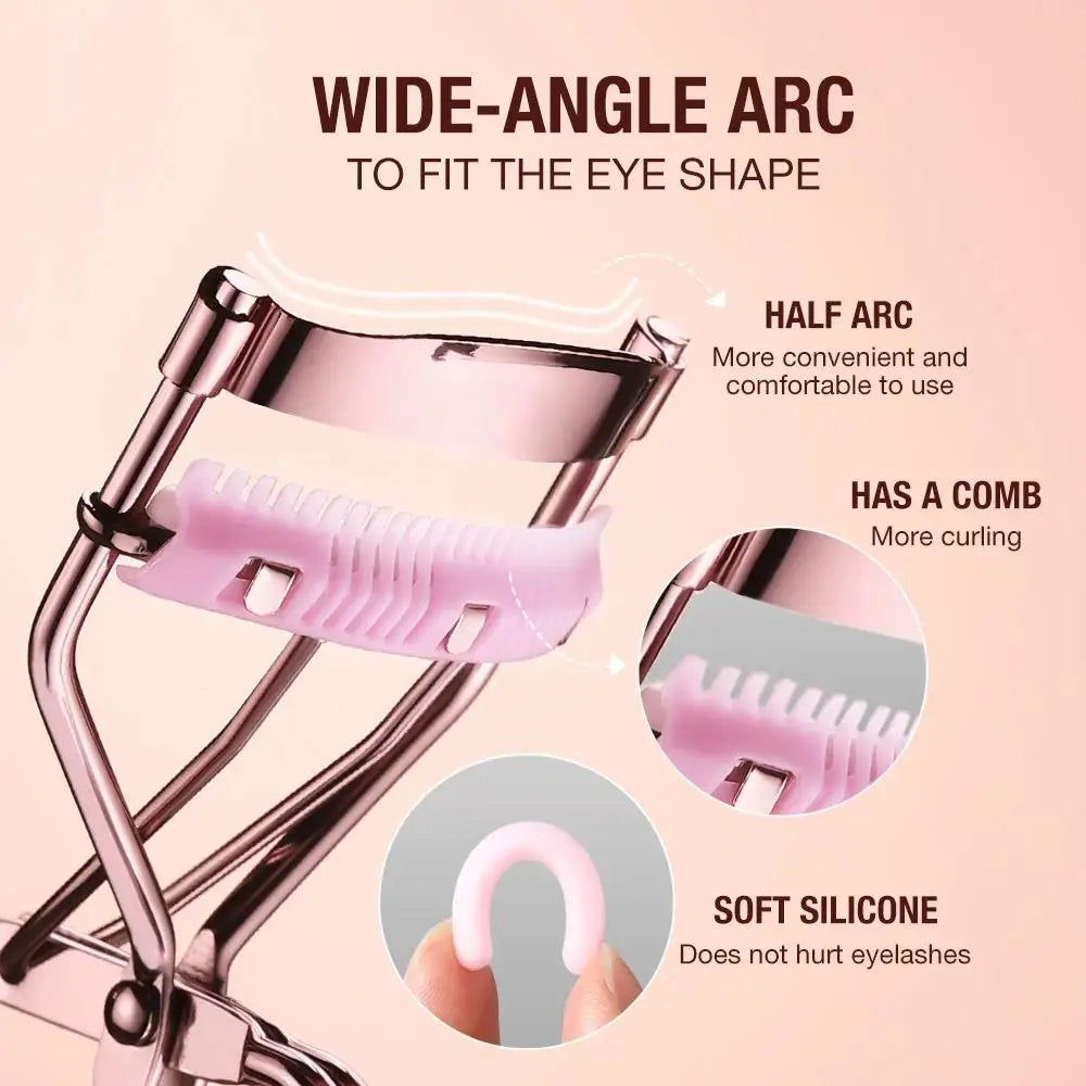 Universal Eyelash Curler With Comb For Lash Lifting And Curling Natural Long Lasting Eye Makeup Beauty Tool