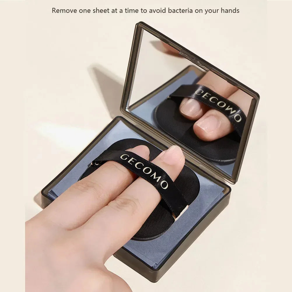 100Pcs Women Face Oil Absorbing Paper with Mirror Case Makeup Beauty Tool Facial Tissue Rose Oil Absorbing Facial Paper