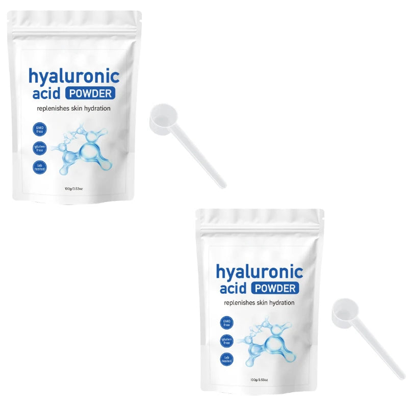 Anti-Aging HA Mask Powder 100g - With tweezers, deep hydration collagen boost. Wrinkle reducing facial care treatment formula.