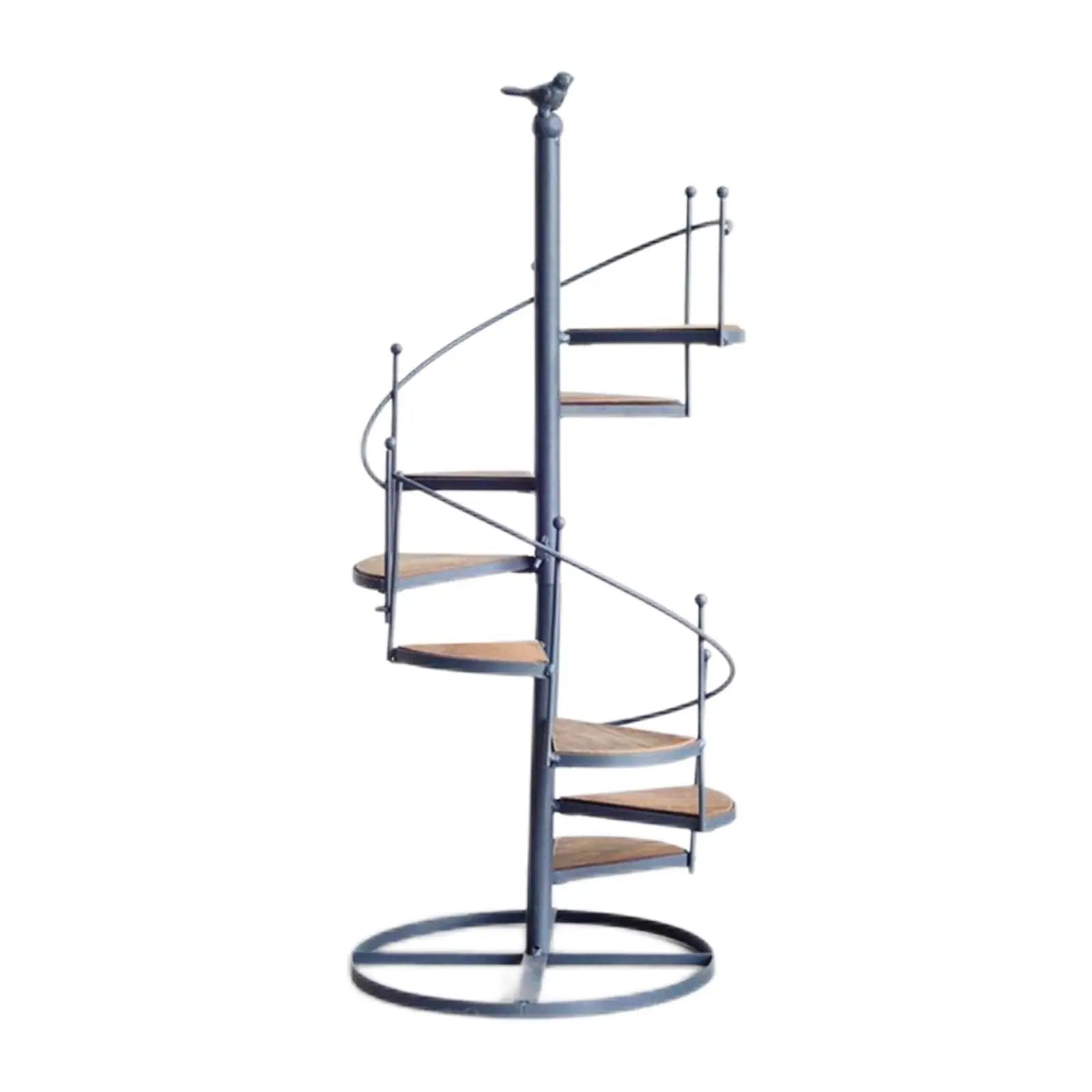 Rotating Ladder Design Spiral Plant Stand Iron Flower Pot Holder Shelf Space Saving Flower Pot Rack Display Home Garden Decor