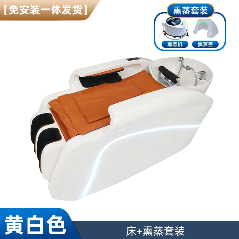 High-end Hair Salon Intelligent Electric Massage Shampoo Bed Barber Shop Special Water Circulation Fumigation Head Treatment Hai