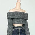 New Handmade Blythe Doll Clothes Off Shoulder Sweater Knit Tops and Split Denim Long Skirt Mini Dress for Blyth OB24 1/6 Dolls