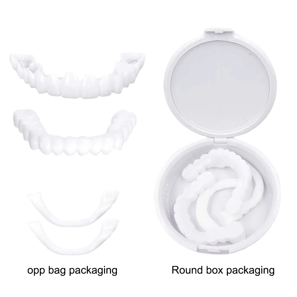 Snap-On Smile Teeth Cover – Instant Whitening Cosmetic Denture (2 Pairs)