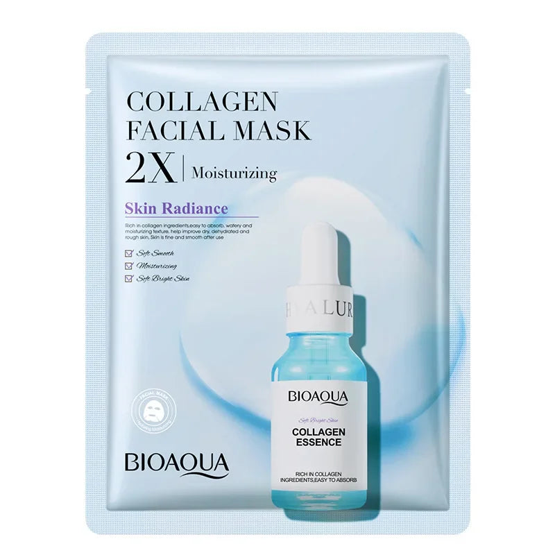 10pcs Centella Collagen Face Mask Moisturizing Refreshing Sheet Masks Hyaluronic Acid Facial Anti-Wrinkle  Anti-aging Mask